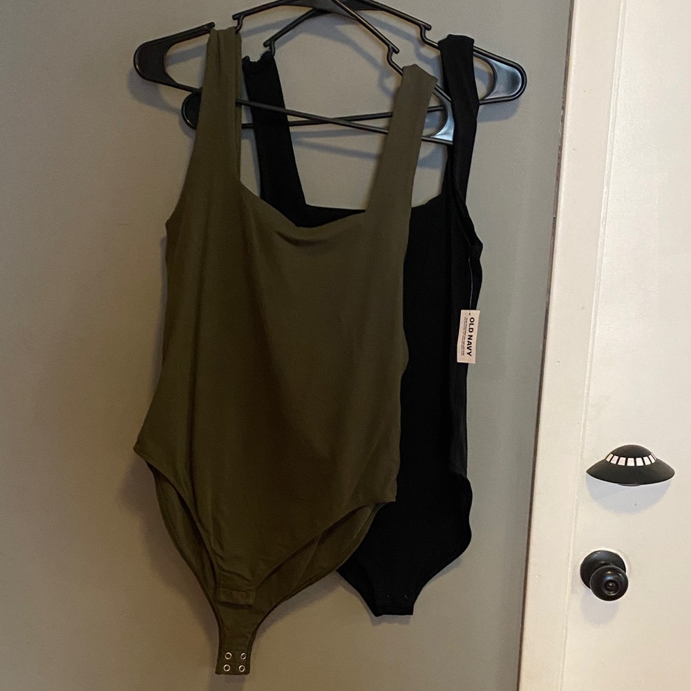 Old Navy Olive and Black Bodysuit Set